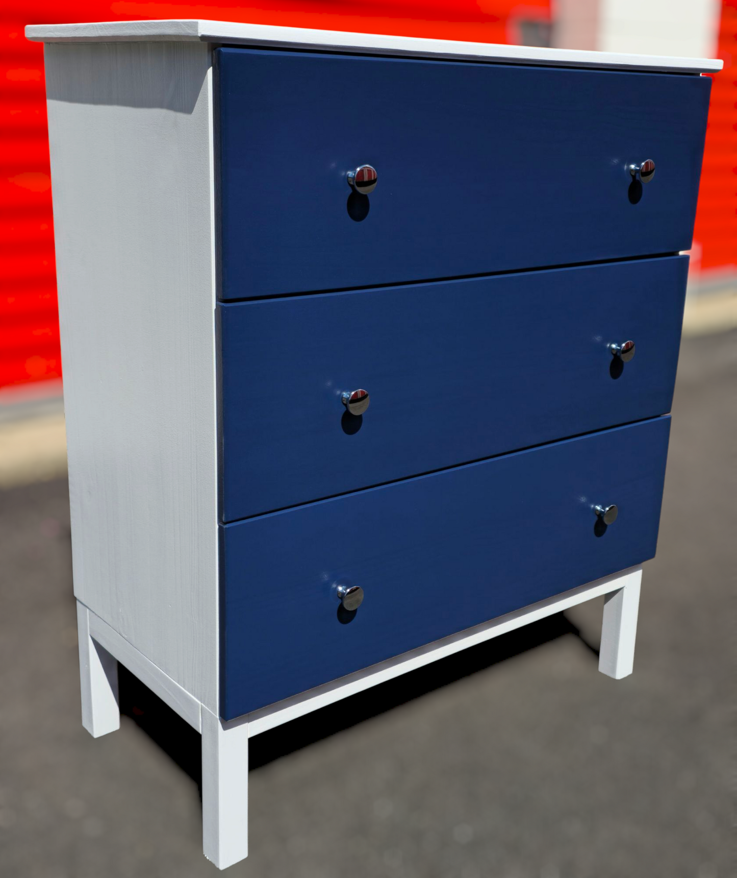 Refinished three-drawer chest of drawers