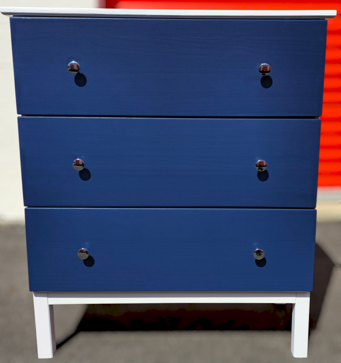 Refinished three-drawer chest of drawers