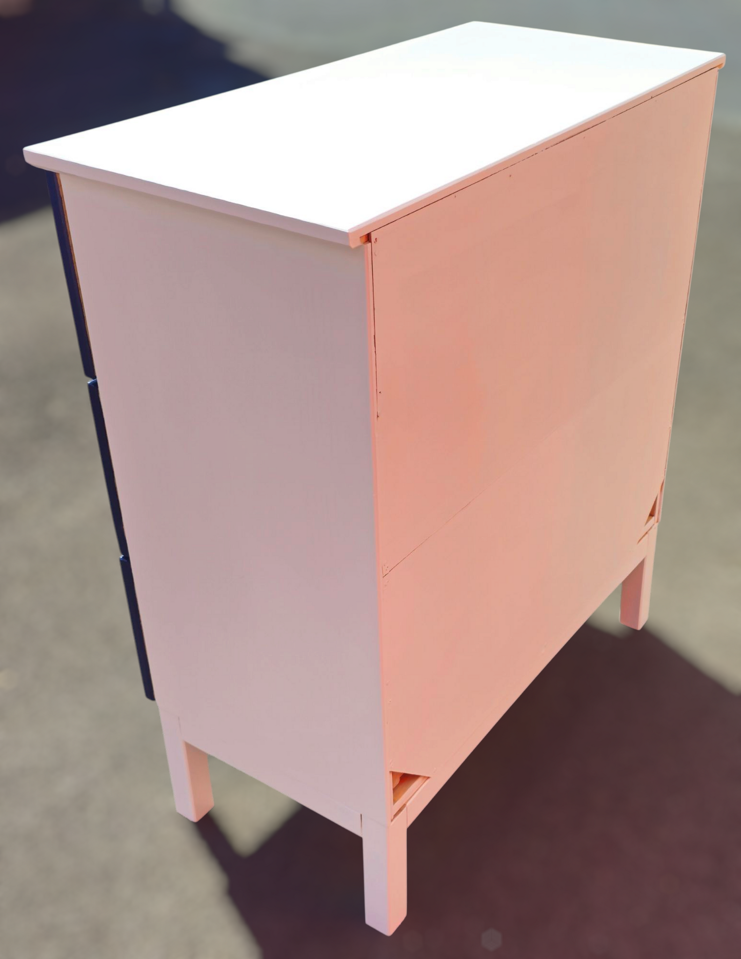 Refinished three-drawer chest of drawers
