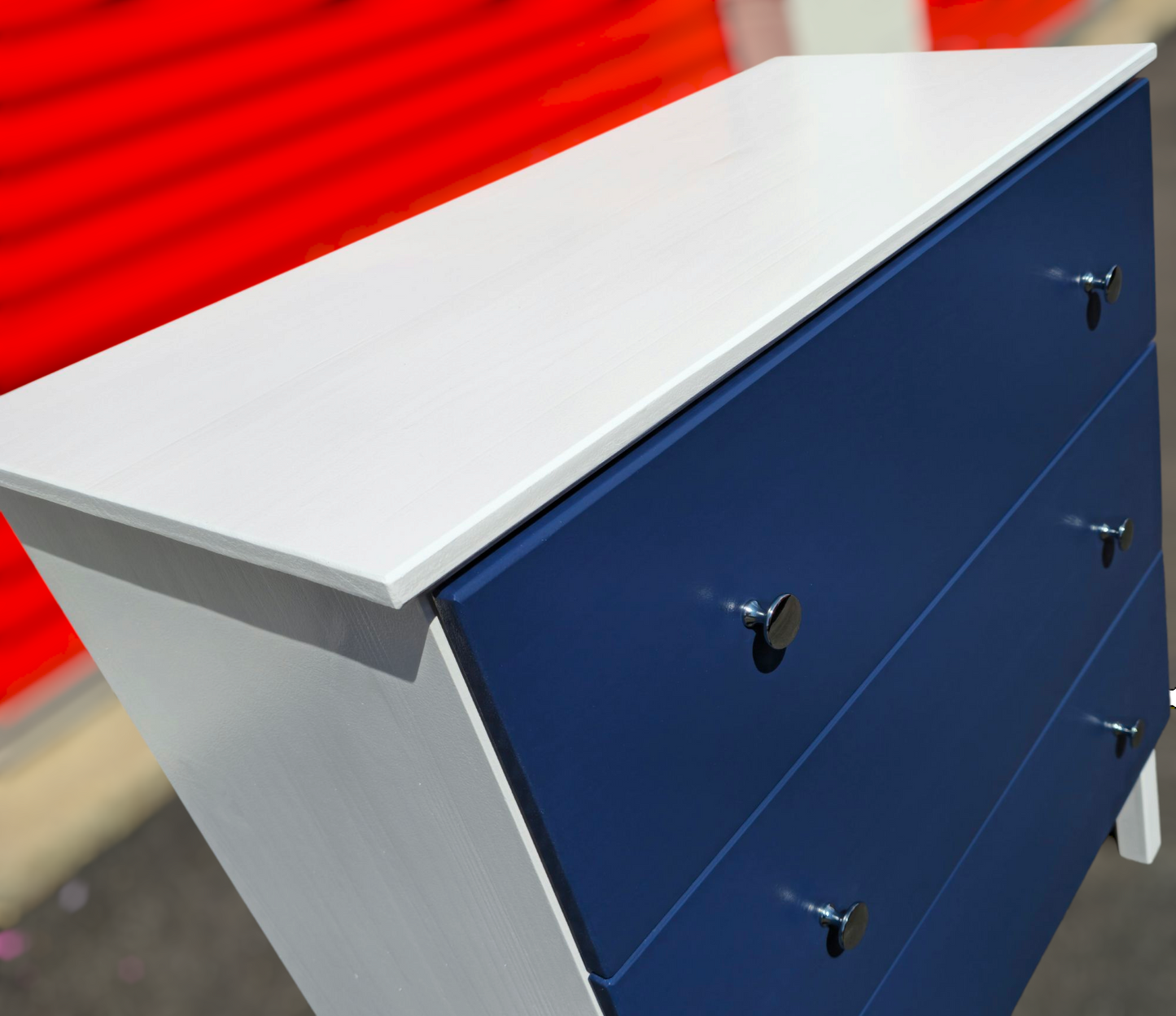 Refinished three-drawer chest of drawers