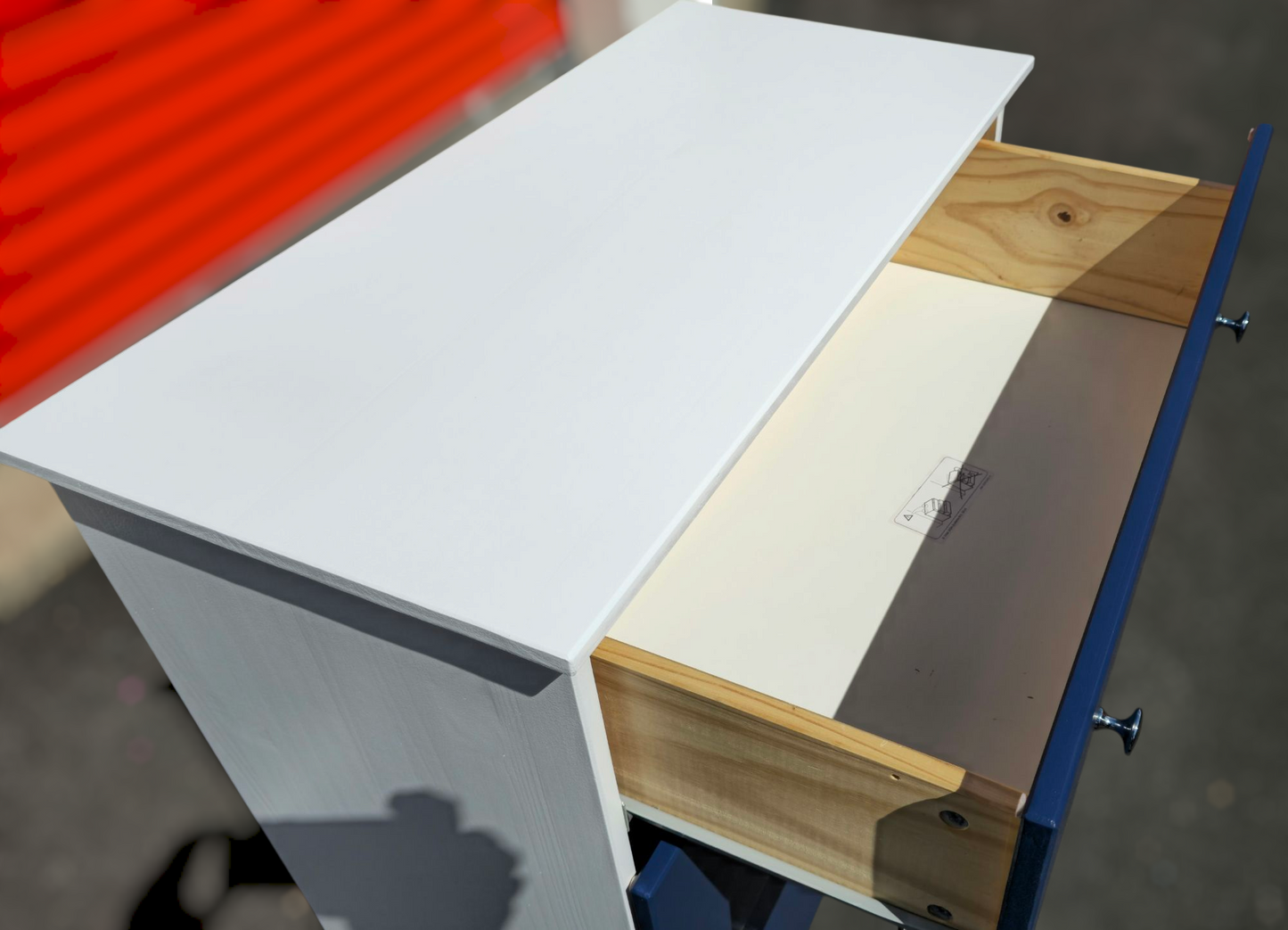 Refinished three-drawer chest of drawers